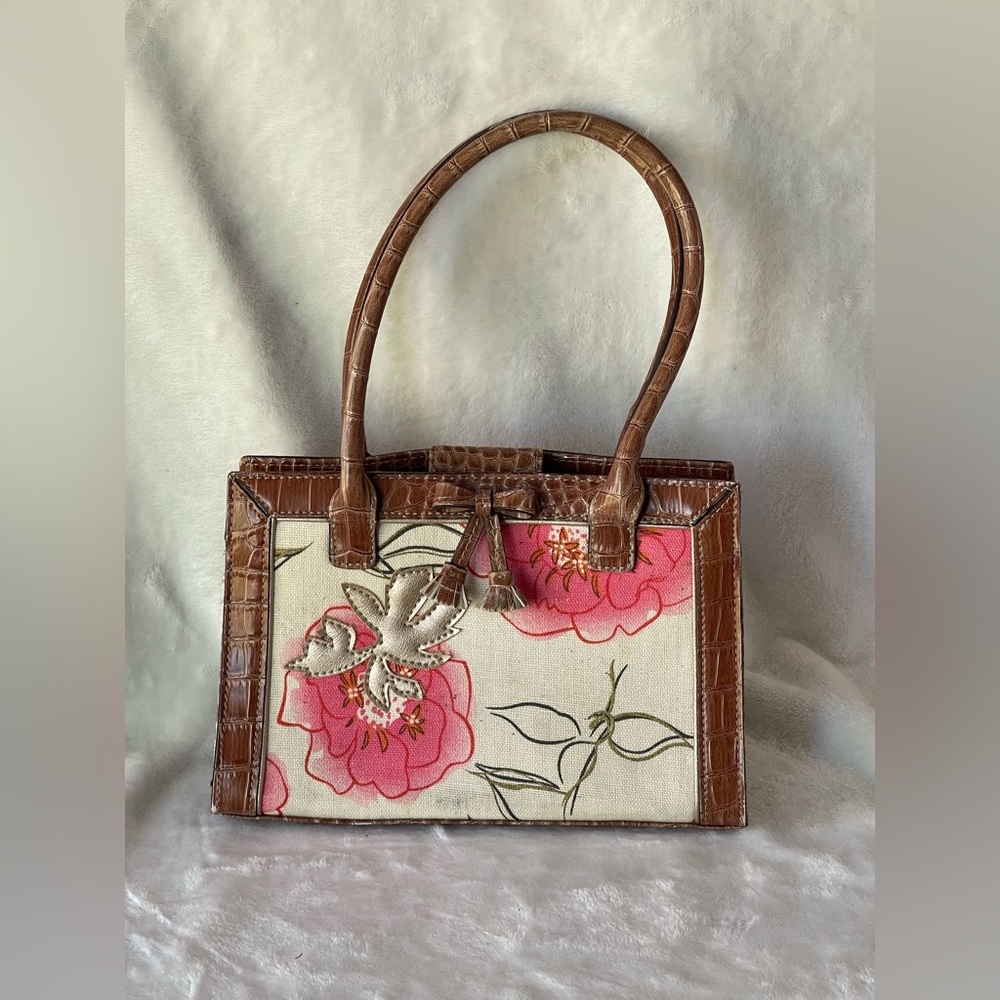 Vintage mini handbag, Liz Claiborne floral leather purse